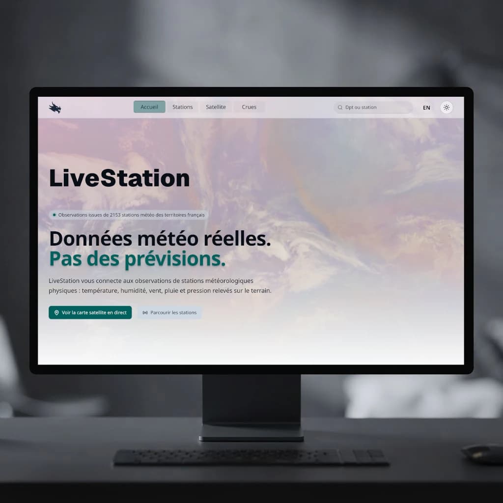 Interface de consultation des données météorologiques LiveStation
